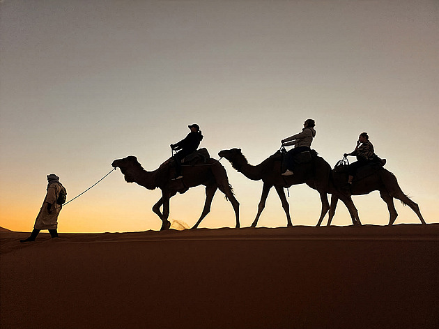 Držte se, vystřelí vás dopředu. Za hrbem velblouda na úchvatné saharské výhledy