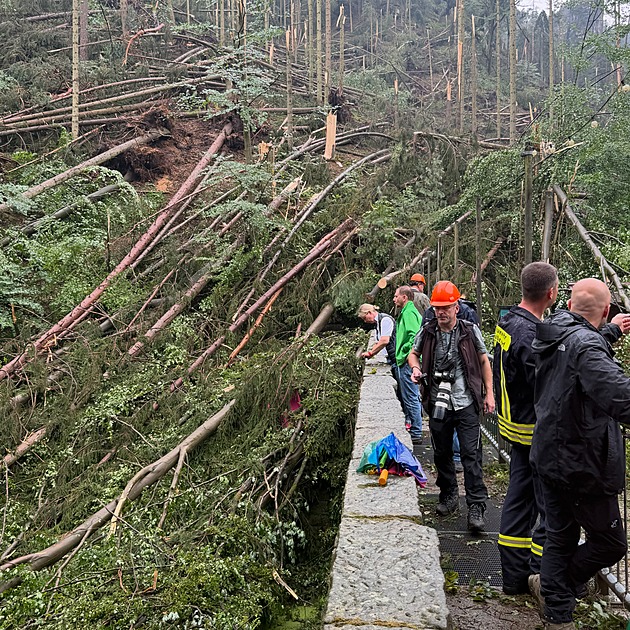 Po prudké bouři Němci zavřeli část národního parku Saské Švýcarsko